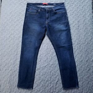 M B X Jeans Mens Size 38x32 Blue Slim Fit Dark Wash American Denim